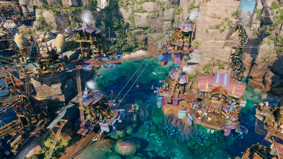 Dense Corsair Cove production cluster built across several elevations